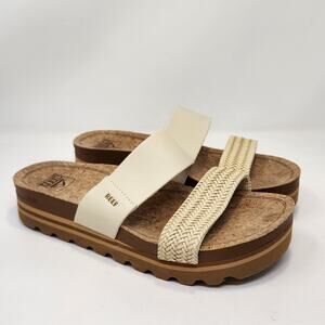 Reef Cushion Vista Hi Slide Platform Sandal Women Size 9 Comfort Slip On Shoes